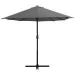 vidaXL Umbrelă de soare cu stâlp din aluminiu, antracit, 460x270 cm