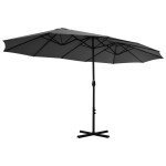 vidaXL Umbrelă de soare cu stâlp din aluminiu, antracit, 460x270 cm