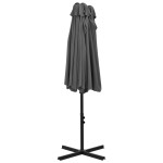vidaXL Umbrelă de soare cu stâlp din aluminiu, antracit, 460x270 cm
