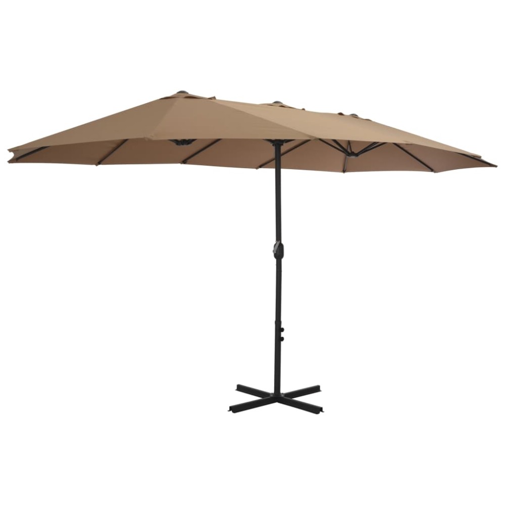 vidaXL Umbrelă soare exterior cu stâlp aluminiu gri taupe 460x270 cm