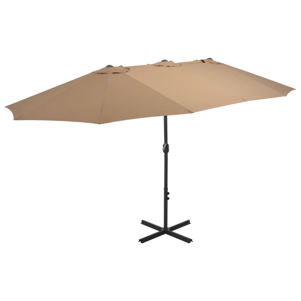 vidaXL Umbrelă soare exterior cu stâlp aluminiu gri taupe 460x270 cm