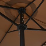 vidaXL Umbrelă soare exterior cu stâlp aluminiu gri taupe 460x270 cm vidaXL Umbrelă soare exterior cu stâlp aluminiu gri taupe 460x270 cm
