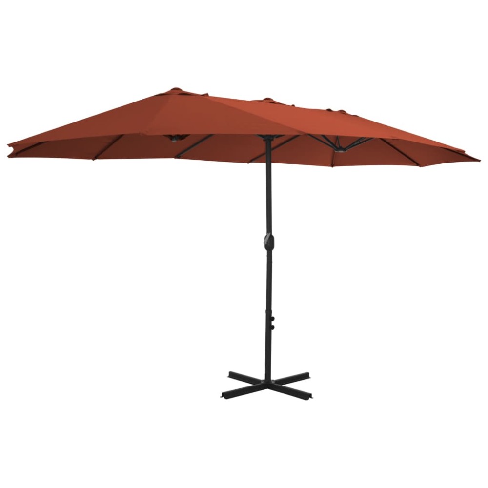 vidaXL Umbrelă de soare exterior stâlp aluminiu, cărămiziu, 460x270 cm