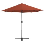 vidaXL Umbrelă de soare exterior stâlp aluminiu, cărămiziu, 460x270 cm