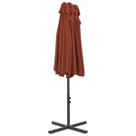 vidaXL Umbrelă de soare exterior stâlp aluminiu, cărămiziu, 460x270 cm