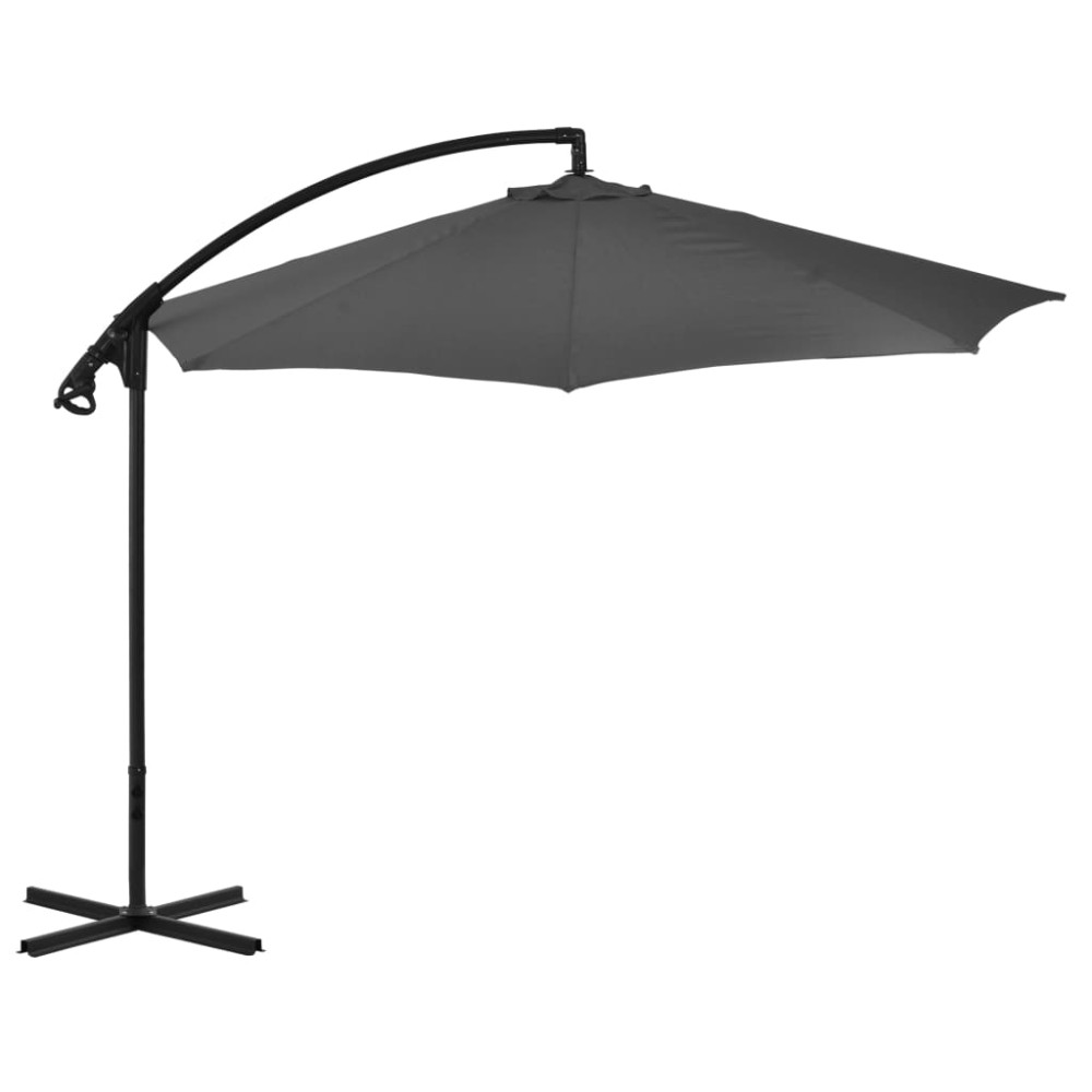 vidaXL Umbrelă în consolă cu stâlp din oțel, antracit, 300 cm