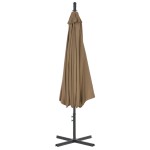 vidaXL Umbrelă în consolă cu stâlp din oțel, taupe, 300 cm vidaXL Umbrelă în consolă cu stâlp din oțel, taupe, 300 cm