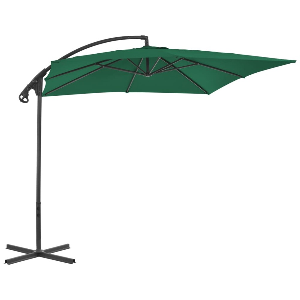 vidaXL Umbrelă în consolă cu stâlp din oțel, verde, 250x250 cm