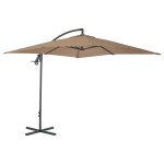 vidaXL Umbrelă în consolă cu stâlp din oțel, taupe, 250x250 cm vidaXL Umbrelă în consolă cu stâlp din oțel, taupe, 250x250 cm