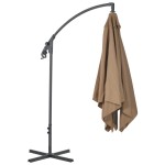 vidaXL Umbrelă în consolă cu stâlp din oțel, taupe, 250x250 cm vidaXL Umbrelă în consolă cu stâlp din oțel, taupe, 250x250 cm