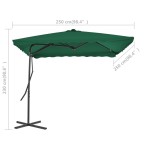 vidaXL Umbrelă de soare de exterior, stâlp din oțel, verde, 250x250 cm vidaXL Umbrelă de soare de exterior, stâlp din oțel, verde, 250x250 cm