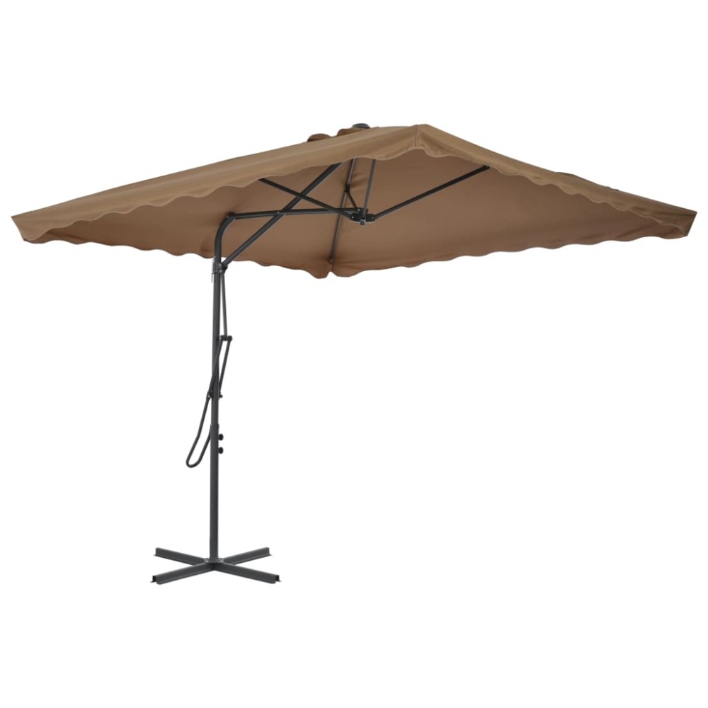 vidaXL Umbrelă soare de exterior, stâlp oțel, gri taupe, 250 x 250 cm