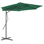 vidaXL Umbrelă soare de exterior cu stâlp din oțel, verde, 300 cm vidaXL Umbrelă soare de exterior cu stâlp din oțel, verde, 300 cm