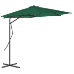 vidaXL Umbrelă soare de exterior cu stâlp din oțel, verde, 300 cm vidaXL Umbrelă soare de exterior cu stâlp din oțel, verde, 300 cm