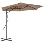 vidaXL Umbrelă de soare de exterior, stâlp din oțel, gri taupe, 300 cm vidaXL Umbrelă de soare de exterior, stâlp din oțel, gri taupe, 300 cm