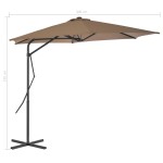 vidaXL Umbrelă de soare de exterior, stâlp din oțel, gri taupe, 300 cm vidaXL Umbrelă de soare de exterior, stâlp din oțel, gri taupe, 300 cm