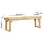 vidaXL Bancă de grădină, 140 cm, lemn de pin tratat