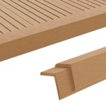 vidaXL Margini cornier pentru terasă WPC, 5 buc, 170 cm, culoare tec vidaXL Margini cornier pentru terasă WPC, 5 buc, 170 cm, culoare tec