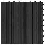 vidaXL Plăci de pardoseală 11 buc, negru, 30 x 30 cm ,WPC, 1 mp vidaXL Plăci de pardoseală 11 buc, negru, 30 x 30 cm ,WPC, 1 mp