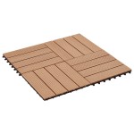 vidaXL Plăci podea, 11 buc., culoare tec, 30 x 30 cm, WPC, 1mp vidaXL Plăci podea, 11 buc., culoare tec, 30 x 30 cm, WPC, 1mp