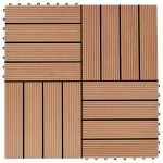 vidaXL Plăci podea, 11 buc., culoare tec, 30 x 30 cm, WPC, 1mp vidaXL Plăci podea, 11 buc., culoare tec, 30 x 30 cm, WPC, 1mp