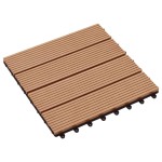 vidaXL Plăci podea, 11 buc., culoare tec, 30 x 30 cm, WPC, 1mp vidaXL Plăci podea, 11 buc., culoare tec, 30 x 30 cm, WPC, 1mp
