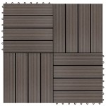vidaXL Plăci de pardoseala 11 buc, maro închis, 30 x 30 cm, WPC, 1mp vidaXL Plăci de pardoseala 11 buc, maro închis, 30 x 30 cm, WPC, 1mp