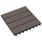 vidaXL Plăci de pardoseala 11 buc, maro închis, 30 x 30 cm, WPC, 1mp vidaXL Plăci de pardoseala 11 buc, maro închis, 30 x 30 cm, WPC, 1mp