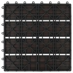 vidaXL Plăci de pardoseala 11 buc, maro închis, 30 x 30 cm, WPC, 1mp vidaXL Plăci de pardoseala 11 buc, maro închis, 30 x 30 cm, WPC, 1mp