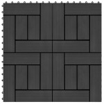vidaXL Plăci de pardoseală, 11 buc, negru, 30x30 cm, WPC, 1 mp vidaXL Plăci de pardoseală, 11 buc, negru, 30x30 cm, WPC, 1 mp