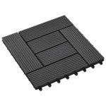 vidaXL Plăci de pardoseală, 11 buc, negru, 30x30 cm, WPC, 1 mp vidaXL Plăci de pardoseală, 11 buc, negru, 30x30 cm, WPC, 1 mp