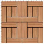 vidaXL Plăci de pardoseală 11 buc, culoare tec, 30 x 30 cm, WPC, 1 mp vidaXL Plăci de pardoseală 11 buc, culoare tec, 30 x 30 cm, WPC, 1 mp