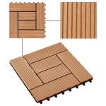 vidaXL Plăci de pardoseală 11 buc, culoare tec, 30 x 30 cm, WPC, 1 mp vidaXL Plăci de pardoseală 11 buc, culoare tec, 30 x 30 cm, WPC, 1 mp