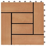 vidaXL Plăci de pardoseală 11 buc, culoare tec, 30 x 30 cm, WPC, 1 mp vidaXL Plăci de pardoseală 11 buc, culoare tec, 30 x 30 cm, WPC, 1 mp
