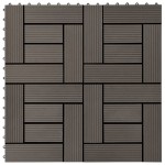 vidaXL Plăci de pardoseală 11 buc, maro închis, 30 x 30 cm, WPC, 1 mp vidaXL Plăci de pardoseală 11 buc, maro închis, 30 x 30 cm, WPC, 1 mp