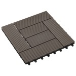 vidaXL Plăci de pardoseală 11 buc, maro închis, 30 x 30 cm, WPC, 1 mp vidaXL Plăci de pardoseală 11 buc, maro închis, 30 x 30 cm, WPC, 1 mp