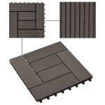 vidaXL Plăci de pardoseală 11 buc, maro închis, 30 x 30 cm, WPC, 1 mp vidaXL Plăci de pardoseală 11 buc, maro închis, 30 x 30 cm, WPC, 1 mp