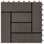 vidaXL Plăci de pardoseală 11 buc, maro închis, 30 x 30 cm, WPC, 1 mp vidaXL Plăci de pardoseală 11 buc, maro închis, 30 x 30 cm, WPC, 1 mp