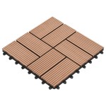 vidaXL Plăci de pardoseală 11 buc, maro, 30 x 30 cm, WPC, 1 mp vidaXL Plăci de pardoseală 11 buc, maro, 30 x 30 cm, WPC, 1 mp