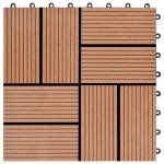 vidaXL Plăci de pardoseală 11 buc, maro, 30 x 30 cm, WPC, 1 mp vidaXL Plăci de pardoseală 11 buc, maro, 30 x 30 cm, WPC, 1 mp