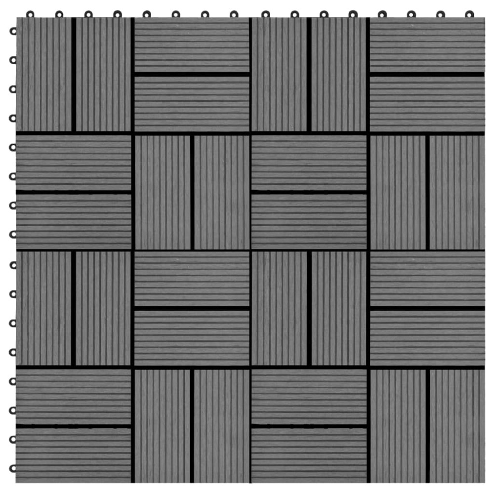 vidaXL Plăci de podea, 11 buc., gri, 30 x 30 cm, 1 mp, WPC