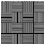 vidaXL Plăci de podea, 11 buc., gri, 30 x 30 cm, 1 mp, WPC vidaXL Plăci de podea, 11 buc., gri, 30 x 30 cm, 1 mp, WPC