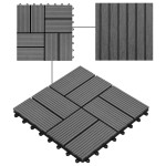 vidaXL Plăci de podea, 11 buc., gri, 30 x 30 cm, 1 mp, WPC vidaXL Plăci de podea, 11 buc., gri, 30 x 30 cm, 1 mp, WPC