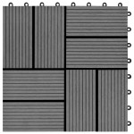 vidaXL Plăci de podea, 11 buc., gri, 30 x 30 cm, 1 mp, WPC vidaXL Plăci de podea, 11 buc., gri, 30 x 30 cm, 1 mp, WPC