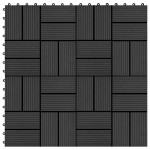 vidaXL Plăci de pardoseală 11 buc, negru, 30 x 30 cm, WPC, 1 mp vidaXL Plăci de pardoseală 11 buc, negru, 30 x 30 cm, WPC, 1 mp