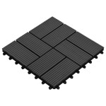 vidaXL Plăci de pardoseală 11 buc, negru, 30 x 30 cm, WPC, 1 mp vidaXL Plăci de pardoseală 11 buc, negru, 30 x 30 cm, WPC, 1 mp