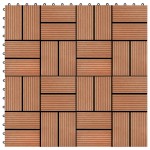 vidaXL Plăci de pardoseală 11 buc, culoare tec, 30 x 30 cm, WPC, 1 mp vidaXL Plăci de pardoseală 11 buc, culoare tec, 30 x 30 cm, WPC, 1 mp