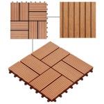 vidaXL Plăci de pardoseală 11 buc, culoare tec, 30 x 30 cm, WPC, 1 mp vidaXL Plăci de pardoseală 11 buc, culoare tec, 30 x 30 cm, WPC, 1 mp