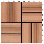 vidaXL Plăci de pardoseală 11 buc, culoare tec, 30 x 30 cm, WPC, 1 mp vidaXL Plăci de pardoseală 11 buc, culoare tec, 30 x 30 cm, WPC, 1 mp