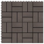 vidaXL Plăci de pardoseală 11 buc, maro închis, 30 x 30 cm, WPC, 1 mp vidaXL Plăci de pardoseală 11 buc, maro închis, 30 x 30 cm, WPC, 1 mp